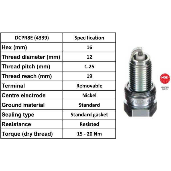 NGK NGK Spark Plug DCPR8E [4339] Plugs [Box 10]
